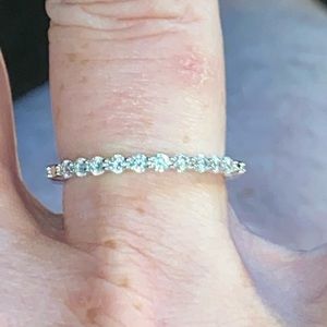 NWT .44 CTW AAAA CZ HALF ETERNITY BAND RING.